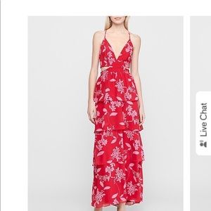 SOLD Beautiful red floral print sundress
